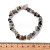 Natural Tourmalinated Quartz/Black Rutilated Quartz Stretch Bracelets BJEW-JB03681-01-7