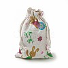 Bunny Burlap Packing Pouches ABAG-I001-10x14-09-2
