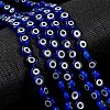 Handmade Evil Eye Lampwork Flat Round Bead Strands X-LAMP-L058-8mm-04-6