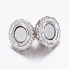 Alloy Rhinestone Magnetic Clasps with Loops X-BSAHH050-3