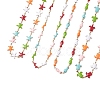 Ocean 304 Stainless Steel Colorful Enamel Starfish Fish Turtle Link Chain Necklaces for Women NJEW-JN05806-2