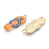 Alloy Enamel Pendants ENAM-T022-39KCG-06-2