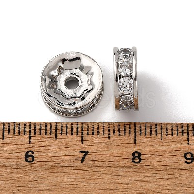 Brass Micro Pave Cubic Zirconia Beads KK-A270-02B-P-1