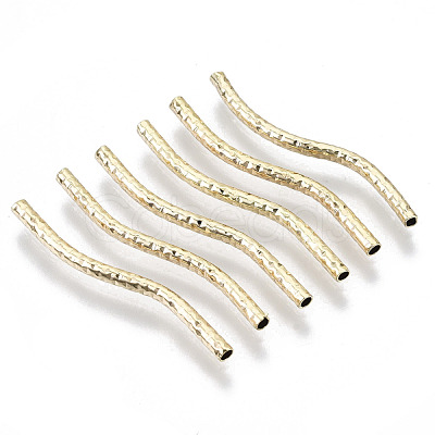 Brass Curved Tube Beads X-KK-R112-034C-NF-1