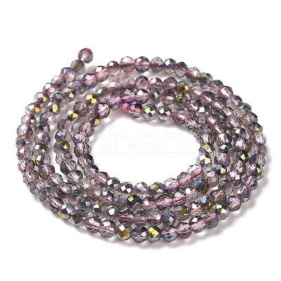 Transparent Electroplate Glass Beads Strands GLAA-H021-01B-HP02-1