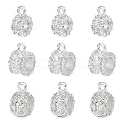 9Pcs 3 Styles Brass Brass Micro Pave Cubic Zirconia Tube Bails KK-PH0012-75-1