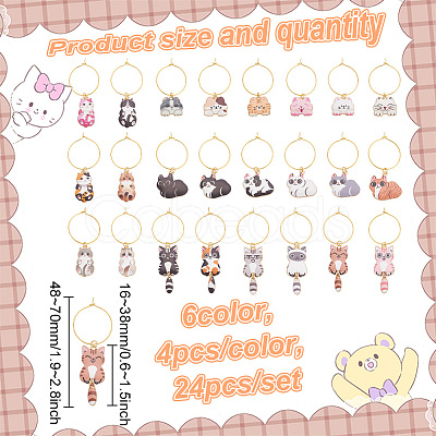 Brass Wine Glass Charms AJEW-GO00018-1