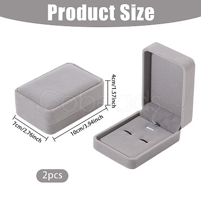 Flocking Plastic Cufflink Gift Storage Boxes CON-WH0089-266-1