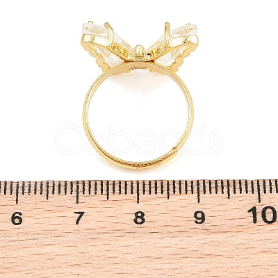 Brass Micro Pave Cubic Zirconia Finger Rings GL-CBA65A8-01G-15-1