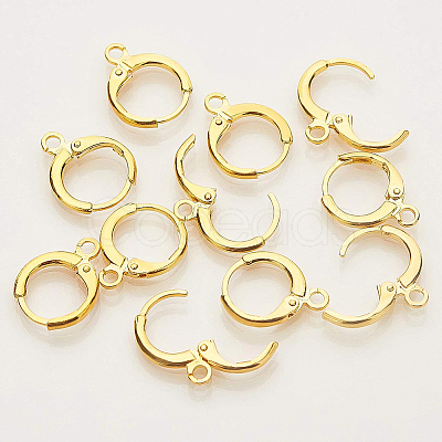 Brass Huggie Hoop Earring Findings KK-BC0005-28G-1