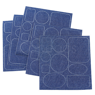 5 Sheets Denim Self-adhesive Patches PATC-TA0001-61D-1