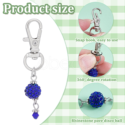 28Pcs 14 Colors Rhinestone Pave Disco Ball and Bicone Glass Dress Zipper Helper HJEW-PH01984-1