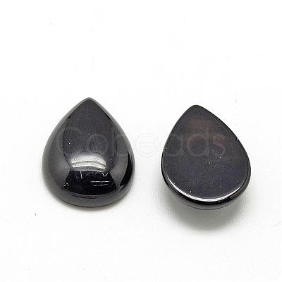 Natural Black Stone Cabochons G-R417-13x18-46-1