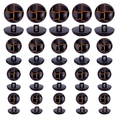 60Pcs 4 Style Plastic Shank Buttons BUTT-HY0001-19A-1
