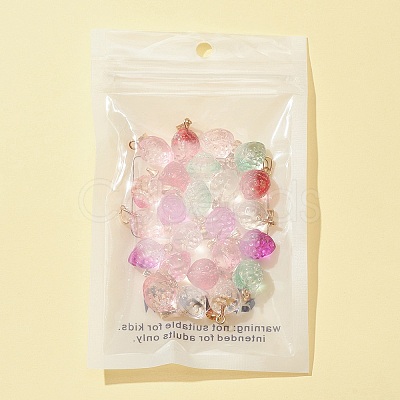24Pcs 6 Style Transparent Spray Painted Glass Pendants GLAA-FS0001-33-1