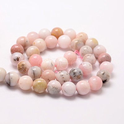 Round Natural Pink Opal Beads Strands G-K071-12mm-1