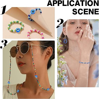 Round Evil Eye Resin Beads RESI-NB0001-26A-1
