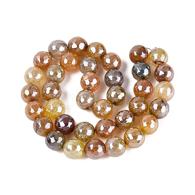 Electroplate Natural Agate Beads Strands G-T131-55-31-1