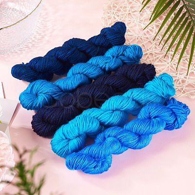 5 Bundles 5 Colors Acrylic Fiber Yarn OCOR-TA0003-22-1