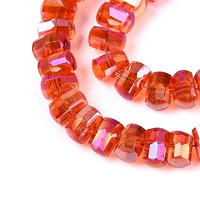 Electroplate Transparent Glass Beads Strands EGLA-N022-09A-B09-1