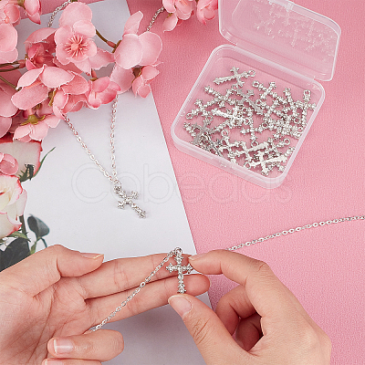 24Pcs Alloy Rhinestones Pendants ALRI-FH0001-02-1
