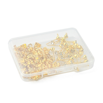 30Pcs Brass Stud Earring Findings KK-FS0001-13-1