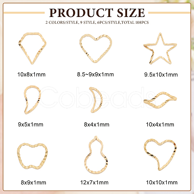 108Pcs 18 Style Brass Linking Rings KK-FH0005-75-1