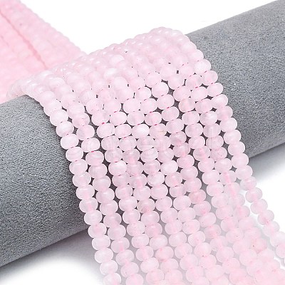 Natural Rose Quartz Beads Strands G-P575-A09-6x4mm-1
