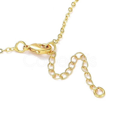 Golden Brass Rhinestone Pendant Necklace with Cable Chains NJEW-P278-A04-1