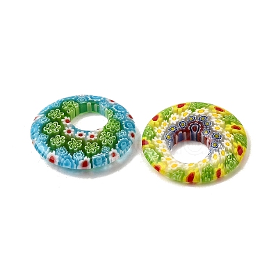 Handmade Millefiori Glass Beads LAMP-A155-01G-1
