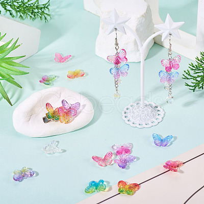 72Pcs 12 Colors UV Plating Transparent Acrylic Pendants OACR-TA0003-86-1