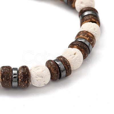 Natural Lava Rock(Dyed) Stretch Bracelets BJEW-JB05359-02-1