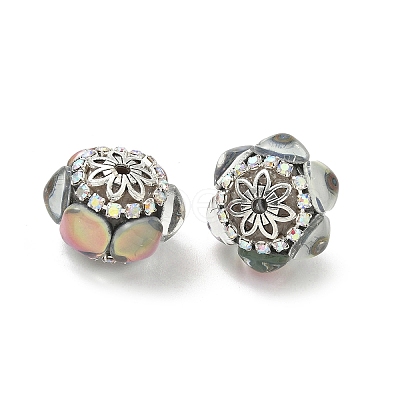 Acrylic Rhinestone Rondelle Beads CLAY-NH0003-02AS-08-1