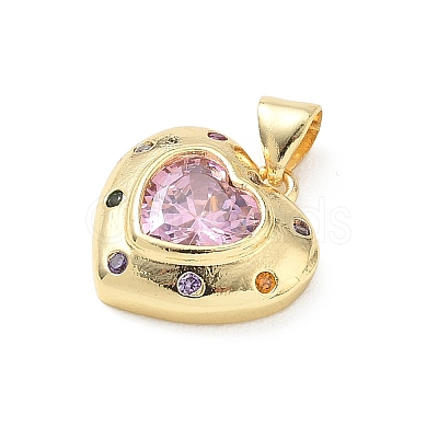 Valentine's Day Brass Micro Pave Colorful Cubic Zirconia Pendants KK-L273-01G-02-1