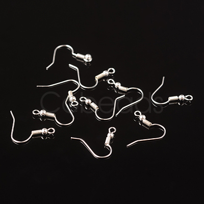 Silver Color Plated Brass Earring Hooks X-EC135Y-S-1