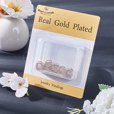 16Pcs 2 Styles Brass Huggie Hoop Earring Findings KK-BBC0008-52-1