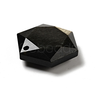 Natural Golden Sheen Obsidian Pendants G-D471-04-1