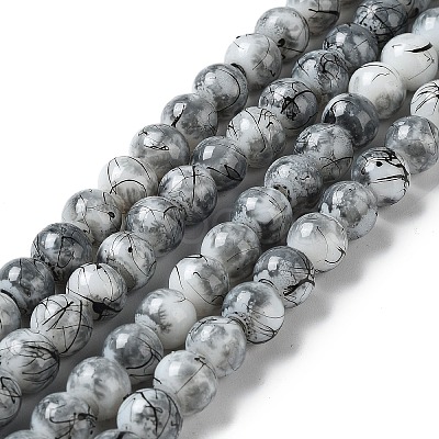 Drawbench & Baking Paint Glass Beads Strands GLAA-S176-01-1