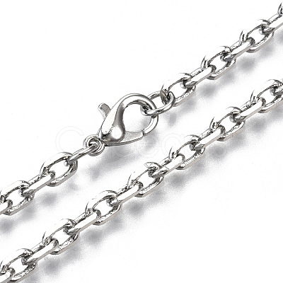 Brass Cable Chains Necklace Making MAK-N034-004A-P-1