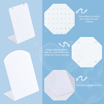 8Pcs 4 Style Acrylic Earring Stands Displays EDIS-FG0001-51-1