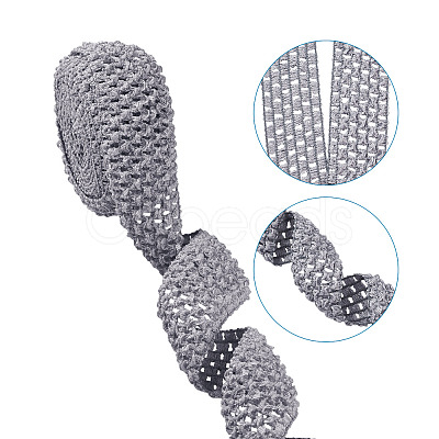 2 Rolls 2 Sizes Polyester Elastic Ribbon EW-TA0001-02H-1