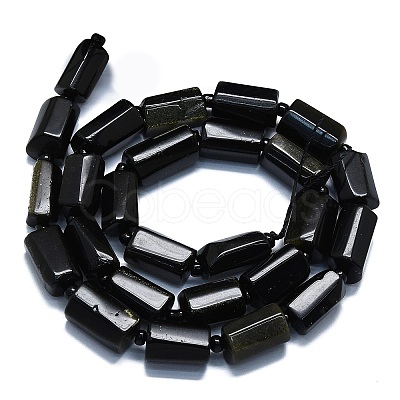 Natural Golden Sheen Obsidian Beads Strands G-K245-I11-01-1