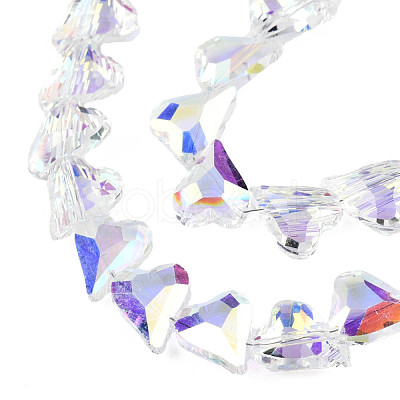 Electroplate Transparent Glass Beads Strands EGLA-N002-44-01-1