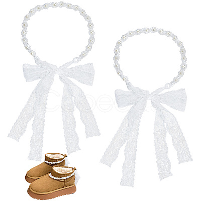2Pcs Plastic Bead Snow Boot Decoration FIND-GF0009-08B-1