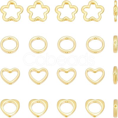 20Pcs 4 Style Rack Plating Alloy Bead Frame FIND-CA0006-18-1