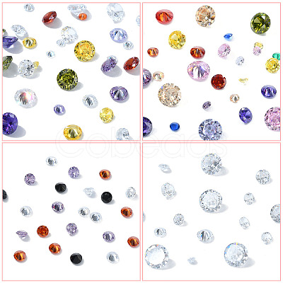 50Pcs 5 Styles Cubic Zirconia Cabochons ZIRC-YW0001-21-1