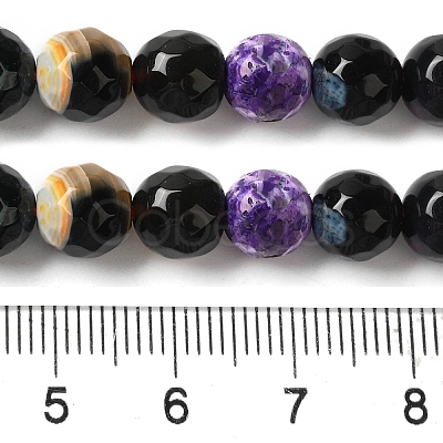 Dyed & Heated Natural Fire Crackle Agate Beads Strands G-P539-B01-05-1
