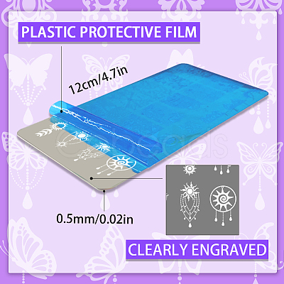 Stainless Steel DIY Nail Art Templates MRMJ-WH0092-097-1