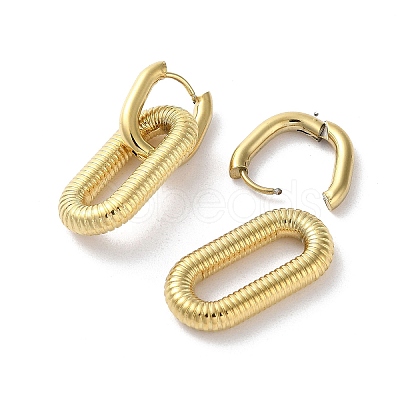 Ion Plating(IP) 304 Stainless Steel Hoop Earrings EJEW-M249-08G-1