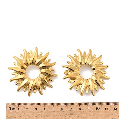 304 Stainless Steel Sun Stud Earrings EJEW-A141-01G-1